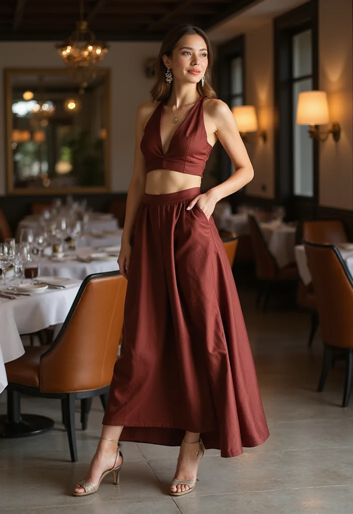 Date Night Outfits That Aren't Just a Little Black Dress (20+ Looks) - 22. Elegant Two-Piece Set 1