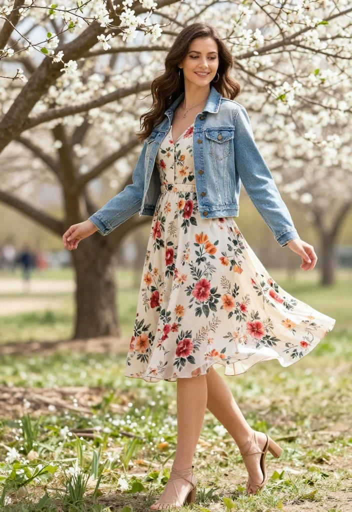 Struggling with What to Wear? 20 Outfit Combos You Need to Try! - 3. Midi Dress + Denim Jacket 1