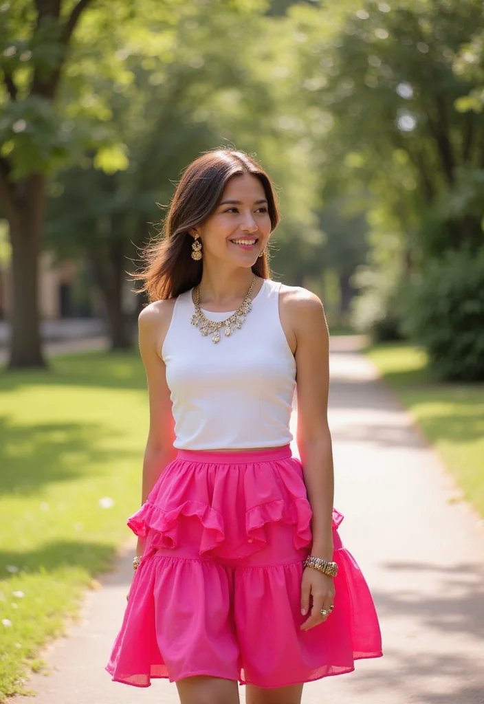 15 Chic Feminine Elegance Outfits to Elevate Your Style Game (You Won't Believe #5!) - 4. Ruffled Skirt and Fitted Top 1