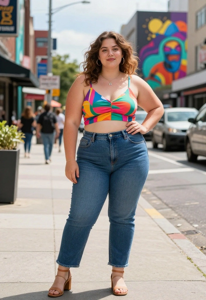 15 Trendy Plus-Size Outfits That Prove Style Has No Limits - Confident Crop Top Energy 1