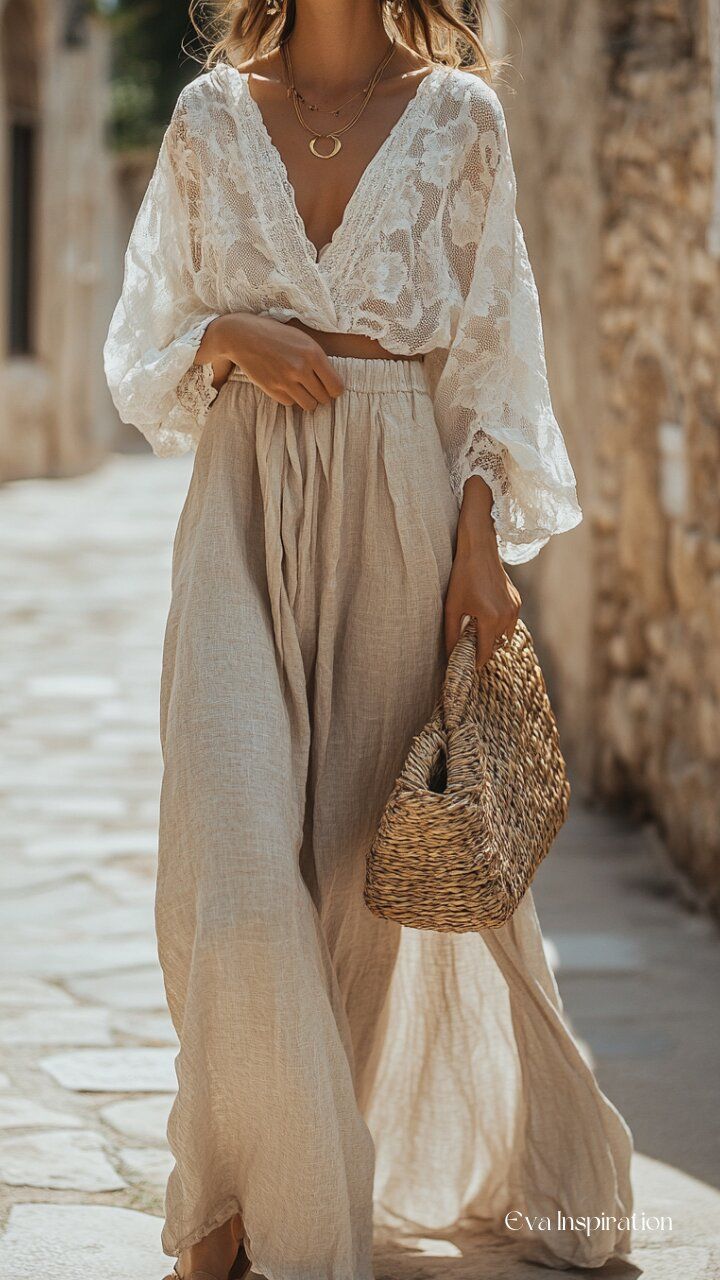 20 Boho Chic Styles That'll Make You Feel Like a Free Spirit (You Won't Believe #5!) - 2. Romantic Lace and Light Fabrics 1