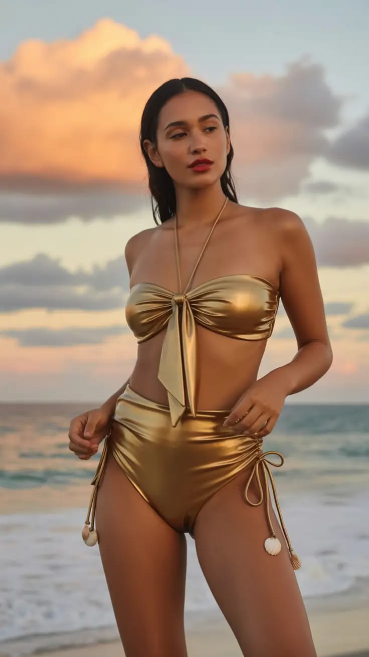 20 Pool Party Outfits That Will Make You the Star of the Bash (You Won't Believe #12!) - Glamorous Gold: Shine Bright Like the Sun 1