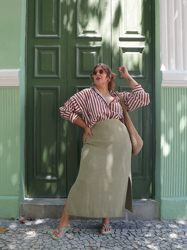 20 Stylish Plus Size Summer Looks That Embrace Body Positivity (You’ll Want Them All!) - Stripes that Flatter 1