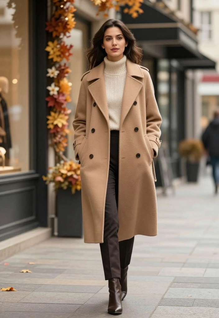 20 Cozy Chic Casual Fall Outfits Every Woman Needs to Try This Season! - 20. Peacoat & Cashmere Sweater 1