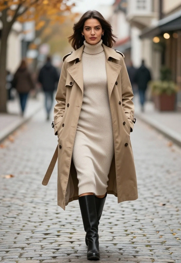 20 Cozy Chic Casual Fall Outfits Every Woman Needs to Try This Season! - 9. Layered Look with Turtleneck Dress 1