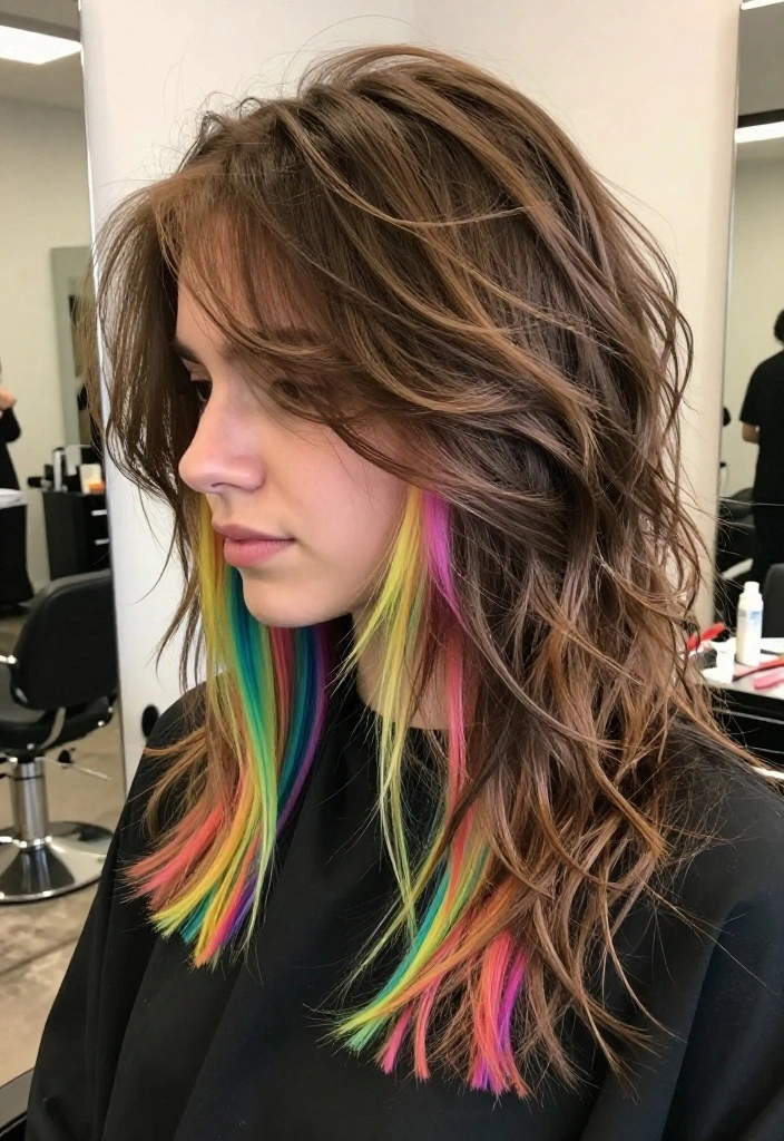 20 Stunning Hair Color Ideas for Brunettes That Will Transform Your Look! - 18. Rainbow Undercut 1