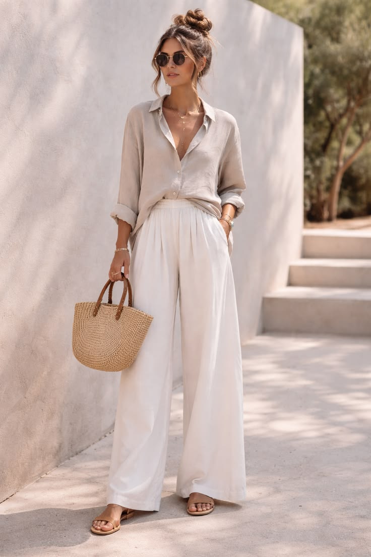 20 Stunning White Linen Pants Styles That Will Keep You Cool This Summer! - Casual Day Out 1