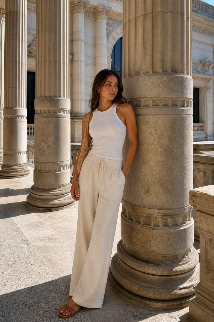 20 Stunning White Linen Pants Styles That Will Keep You Cool This Summer! - Family Picnic 1