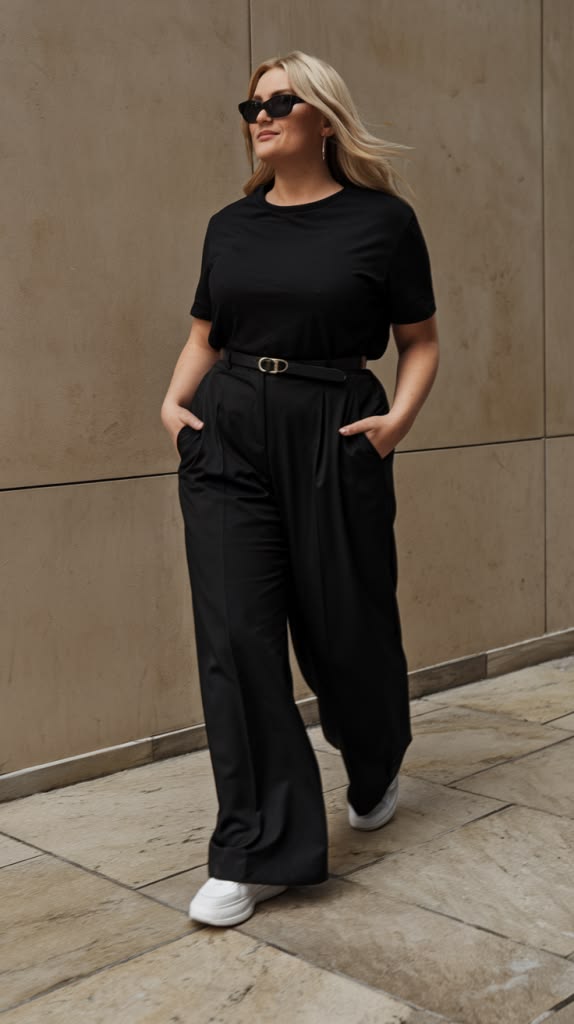 The Ultimate Business Attire Guide: 20 Outfits to Impress in the Office! - Monochrome Magic: The All-Black Ensemble 1