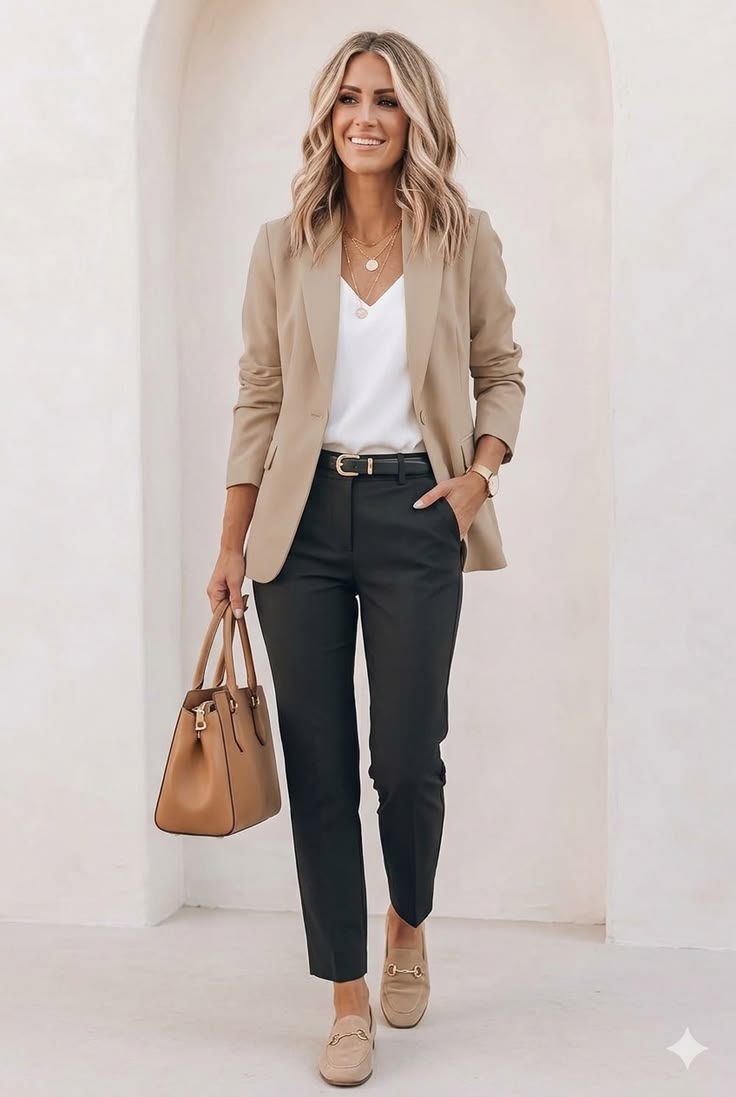 The Ultimate Business Attire Guide: 20 Outfits to Impress in the Office! - The Effortlessly Stylish: The Belted Trousers 1
