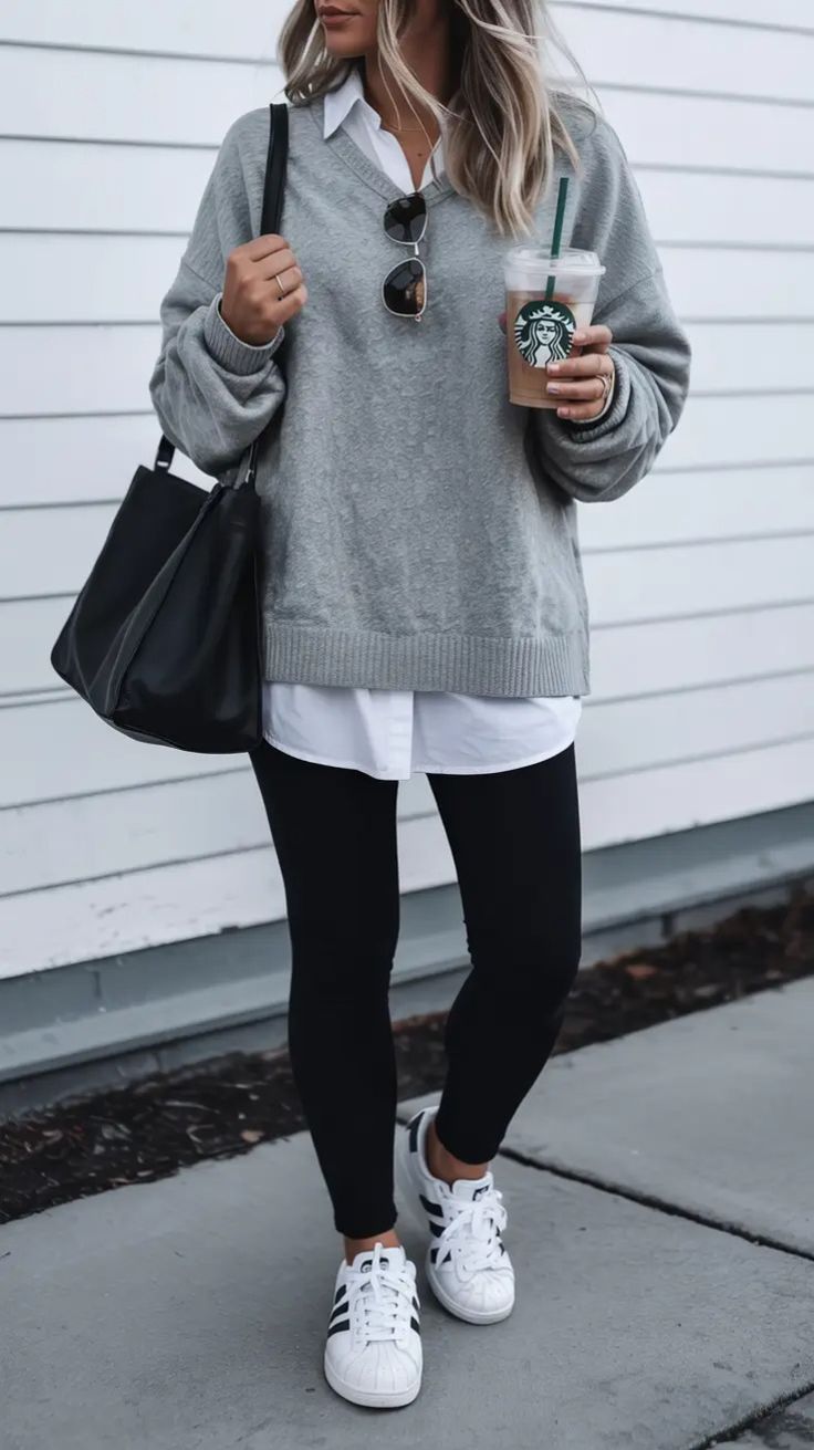 20 Black Leggings Outfits That'll Make You Look Instantly Elevated! - Casual Street Style 1