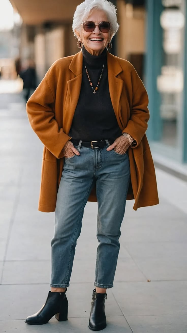 20 Chic Fall Looks for Women Over 50 That Will Turn Heads! - Timeless Elegance in Denim 1