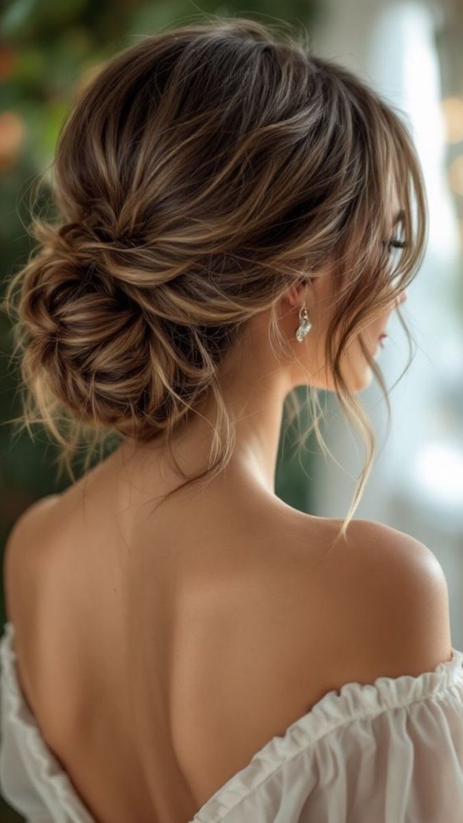 20 Messy Updo Hairstyles For Summer That Are Effortlessly Chic! - Messy Low Chignon 1