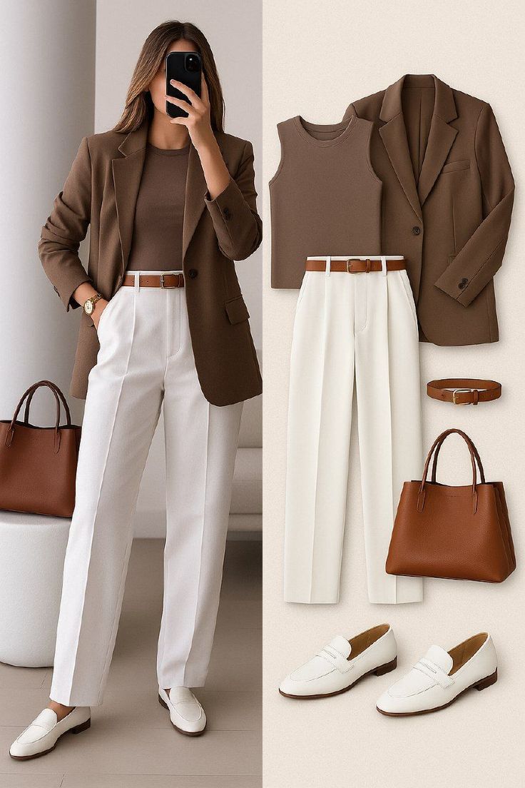 20 Office-Ready Fall Outfits That Will Turn Heads at Work! - Smart-Casual with Tailored Trousers 1