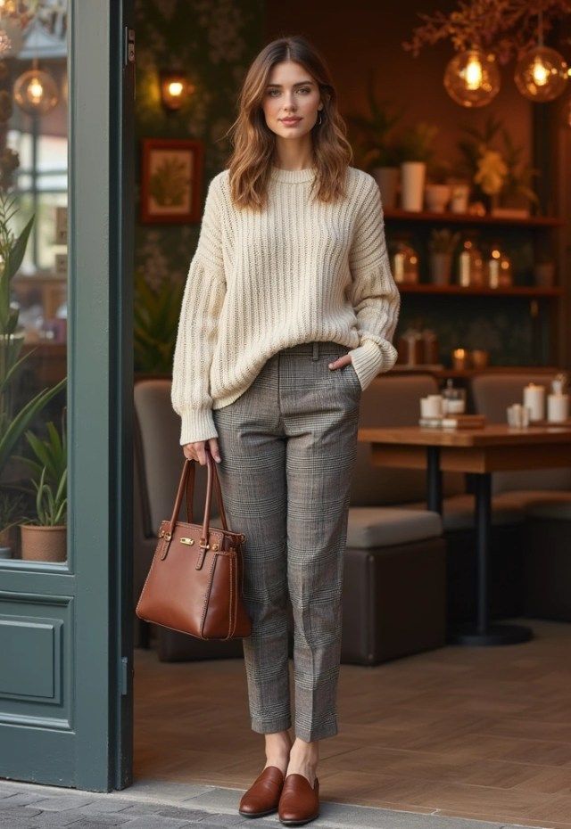 20 Petite-Friendly Fall Outfits That Will Make You Look Taller (You Won't Believe #7!) - Trendy Leather Skirt with a Knit 1