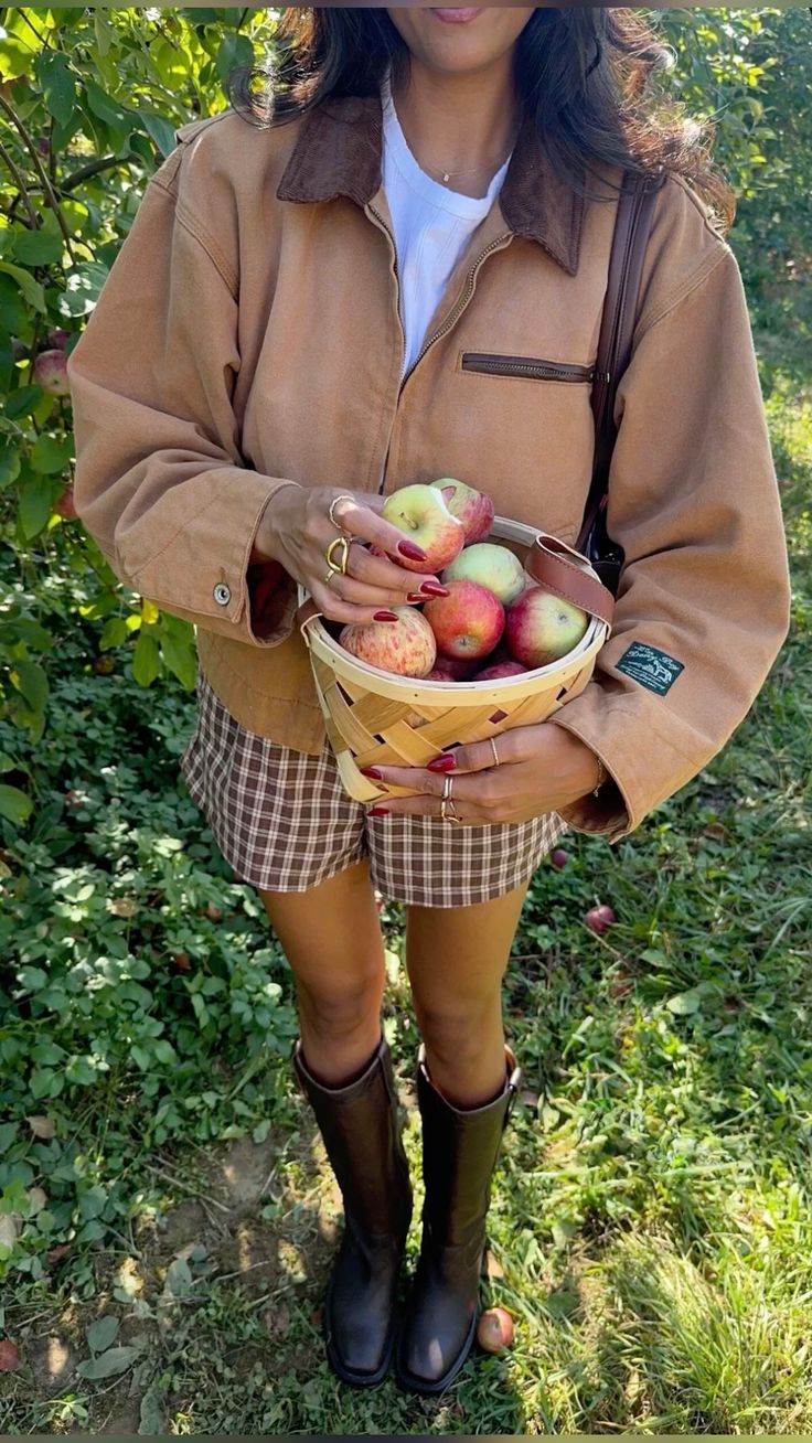 20 Stunning Apple Orchard Outfit Ideas That'll Make You the Star of Fall Pics! - Edgy and Fun: Playful Shorts 1