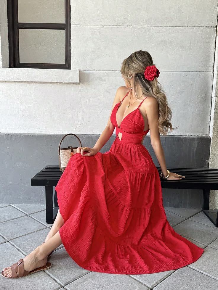 20 Summer Red Dress Outfits That Will Make You the Life of the Party! - Casual Chic T-Shirt Dress 1