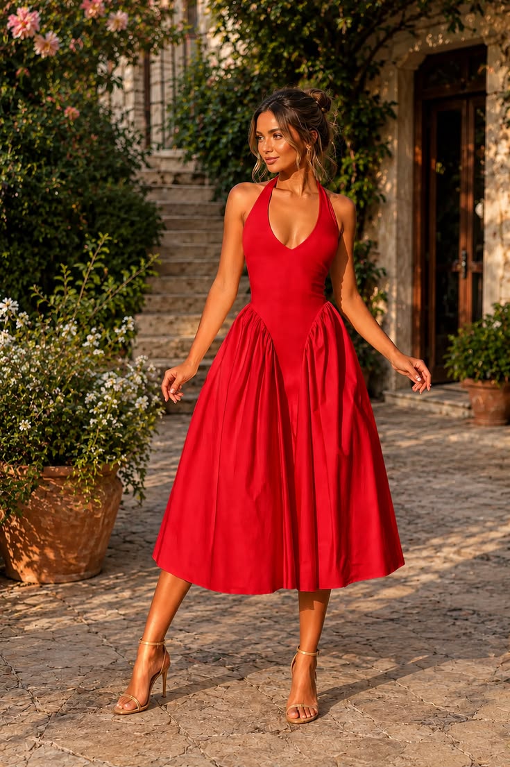 20 Summer Red Dress Outfits That Will Make You the Life of the Party! - Effortless Slip Dress 1