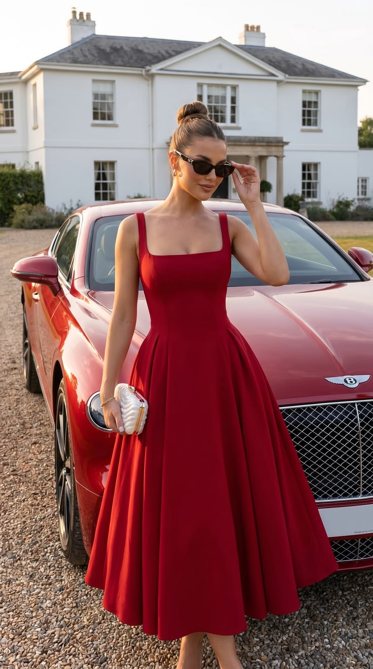 20 Summer Red Dress Outfits That Will Make You the Life of the Party! - Elegant A-Line Charm 1