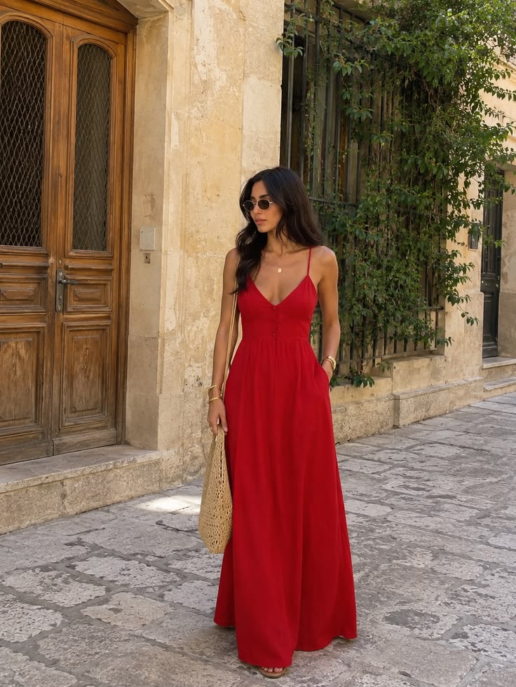 20 Summer Red Dress Outfits That Will Make You the Life of the Party! - Flirty Ruffled Romance 1