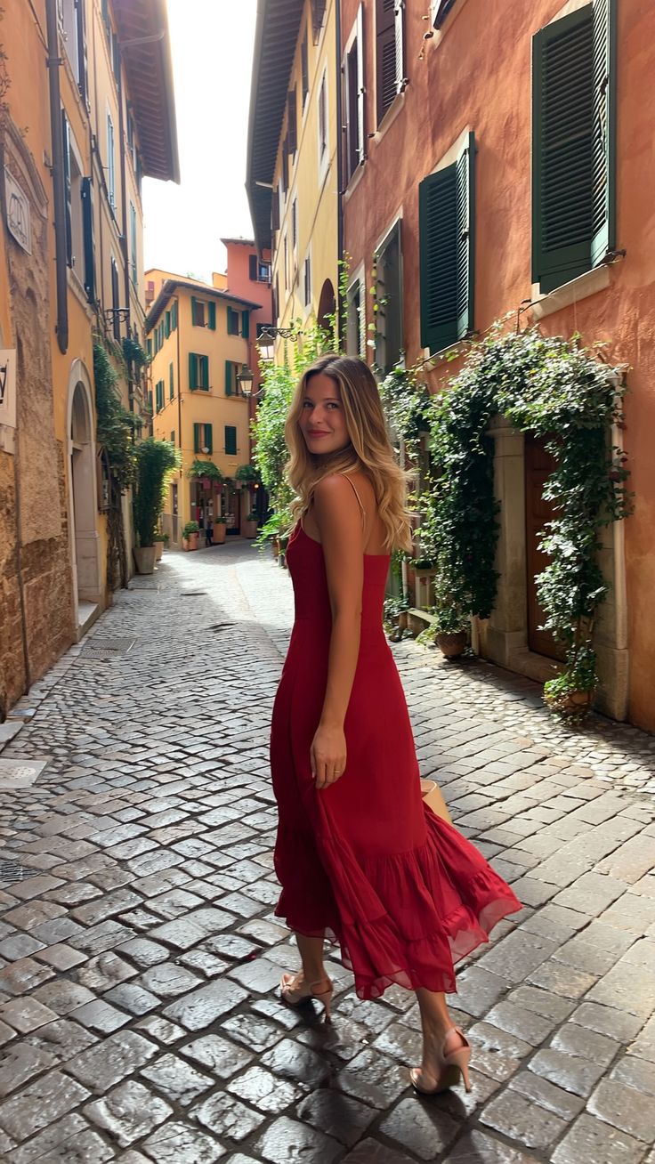 20 Summer Red Dress Outfits That Will Make You the Life of the Party! - Trendy Button-Up Style 1