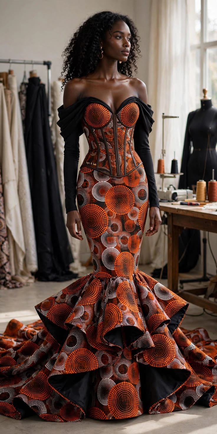 20 Breathtaking Ankara Ball Gowns That Will Make You the Belle of the Ball! - Striking Contrast 1