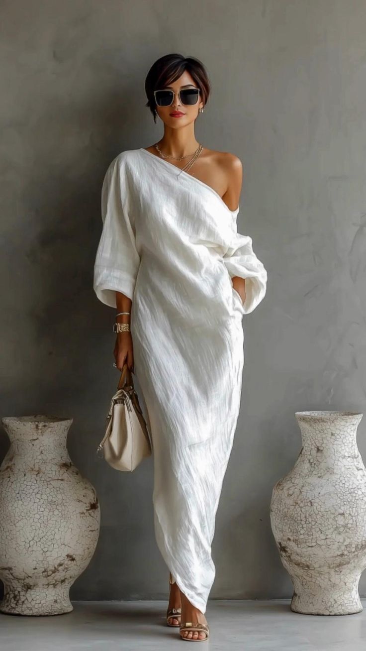 20 Linen Dresses Perfect for Hot Weather - 20. Unique One-Shoulder Style 1