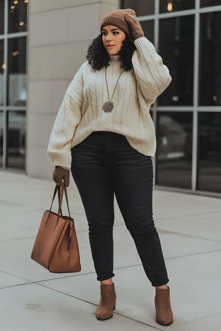20 Must-Have Plus-Size Sweater Styles for a Fashion-Forward Winter! - 19. Stylish Mock Turtlenecks 1