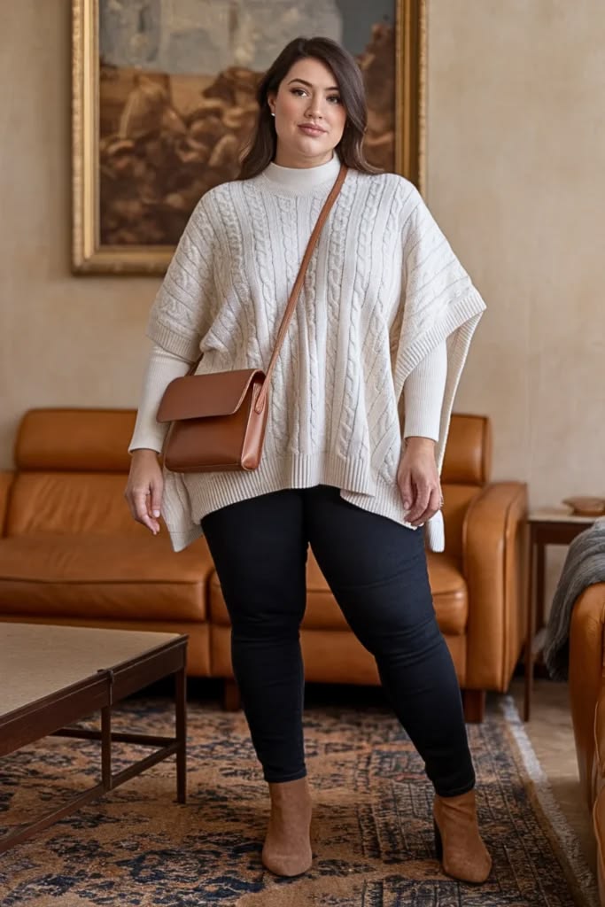 20 Must-Have Plus-Size Sweater Styles for a Fashion-Forward Winter! - 4. V-Neck Delights 1