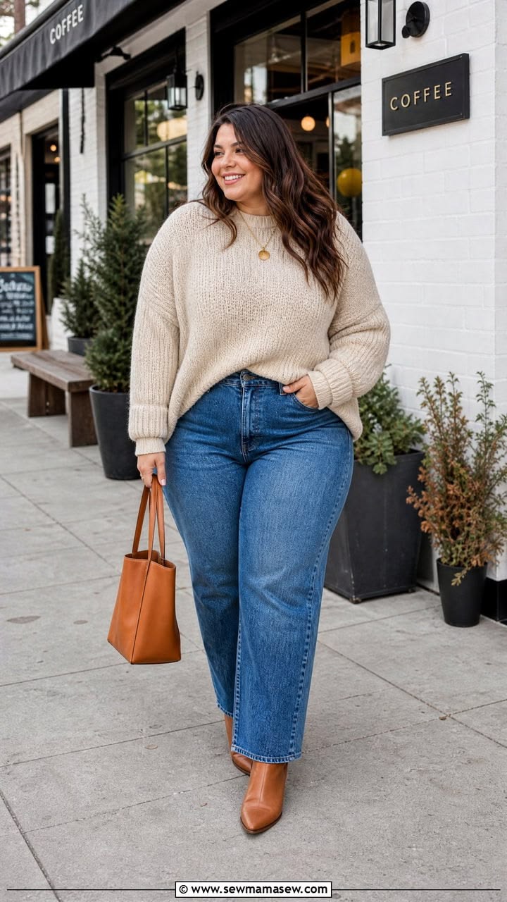 20 Must-Have Plus-Size Sweater Styles for a Fashion-Forward Winter! - 5. Cozy Pullover Styles 1