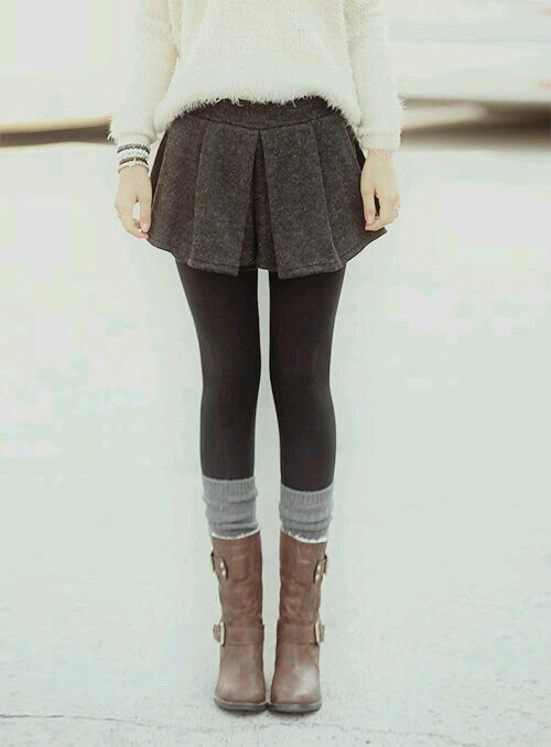 20 Outfit Inspirations: Skirt and Leggings Combinations That Will Wow Everyone! - Fall Layers with a Twist 1