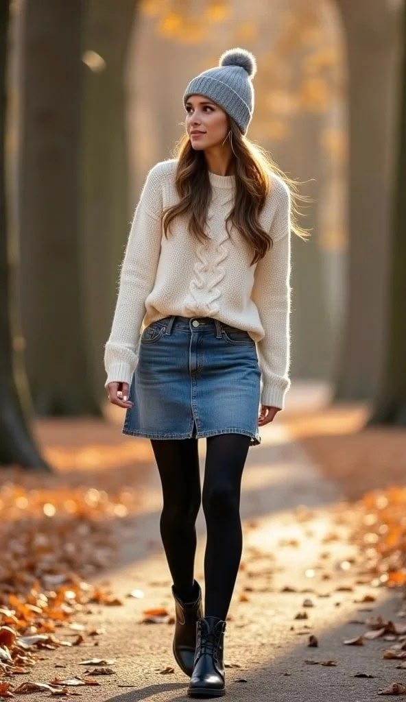 20 Outfit Inspirations: Skirt and Leggings Combinations That Will Wow Everyone! - Layered for Fall Adventures 1