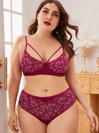 20 Plus Size Lingerie Sets That'll Make You Feel Stunning (You Won't Believe #5!) - 5. Flirty in Burgundy 1