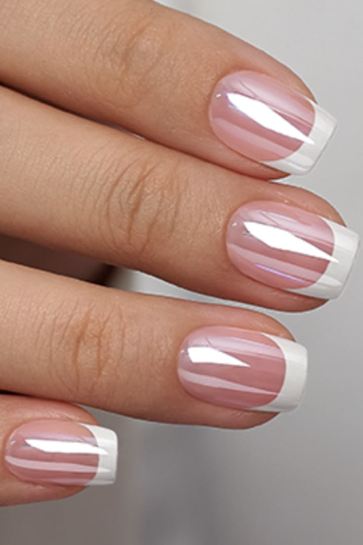 20 Stunning French Tip Nail Designs - Beachy French Tips 1