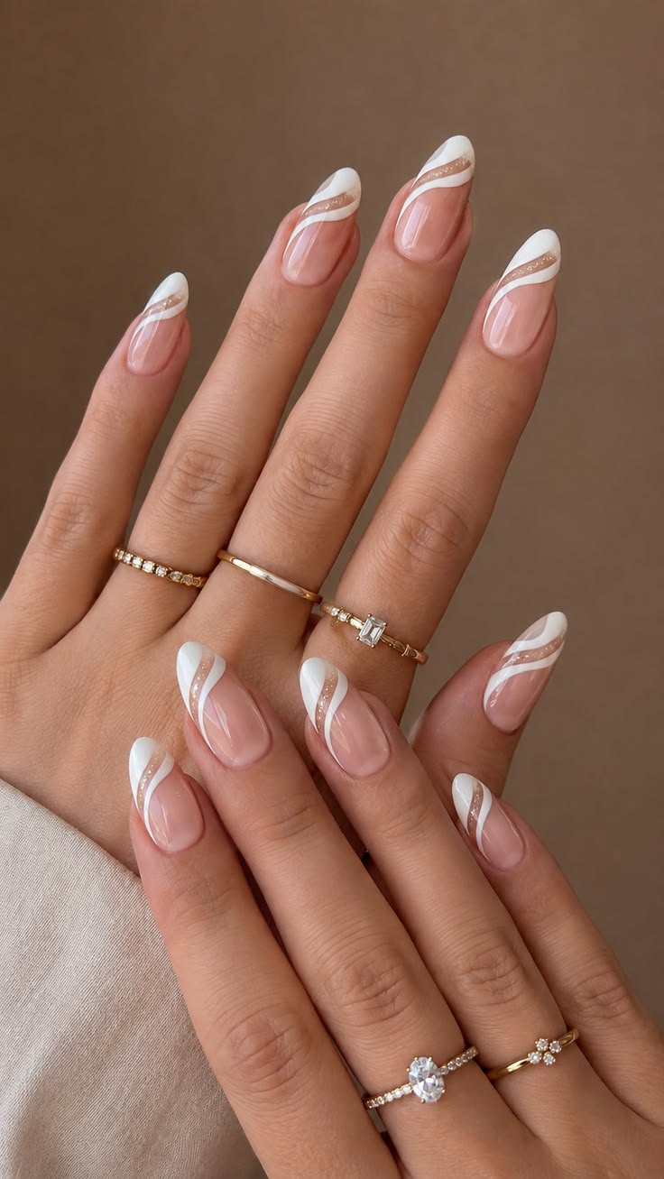 20 Stunning French Tip Nail Designs - Starry Night French Tips 1