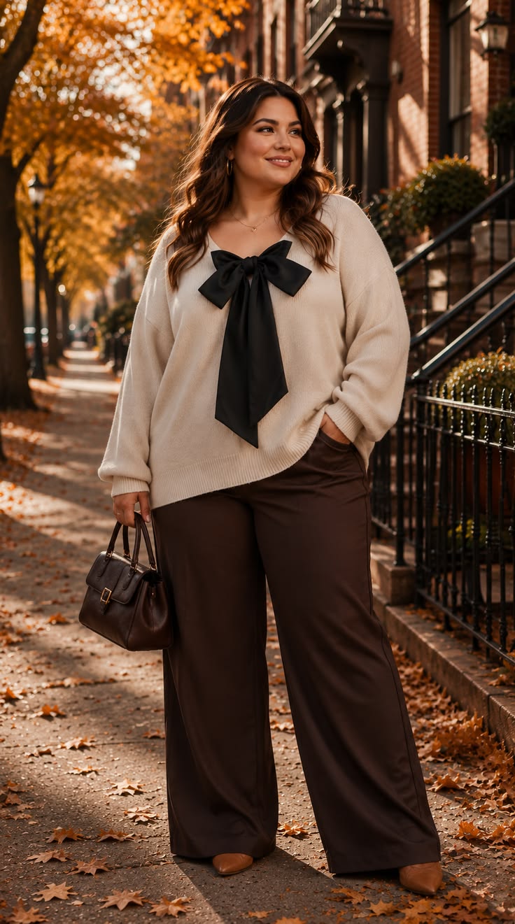 20 Stunning Plus Size Fashion Trends for Fall That Will Have You Turning Heads! - 2. Wide-Leg Trousers 1
