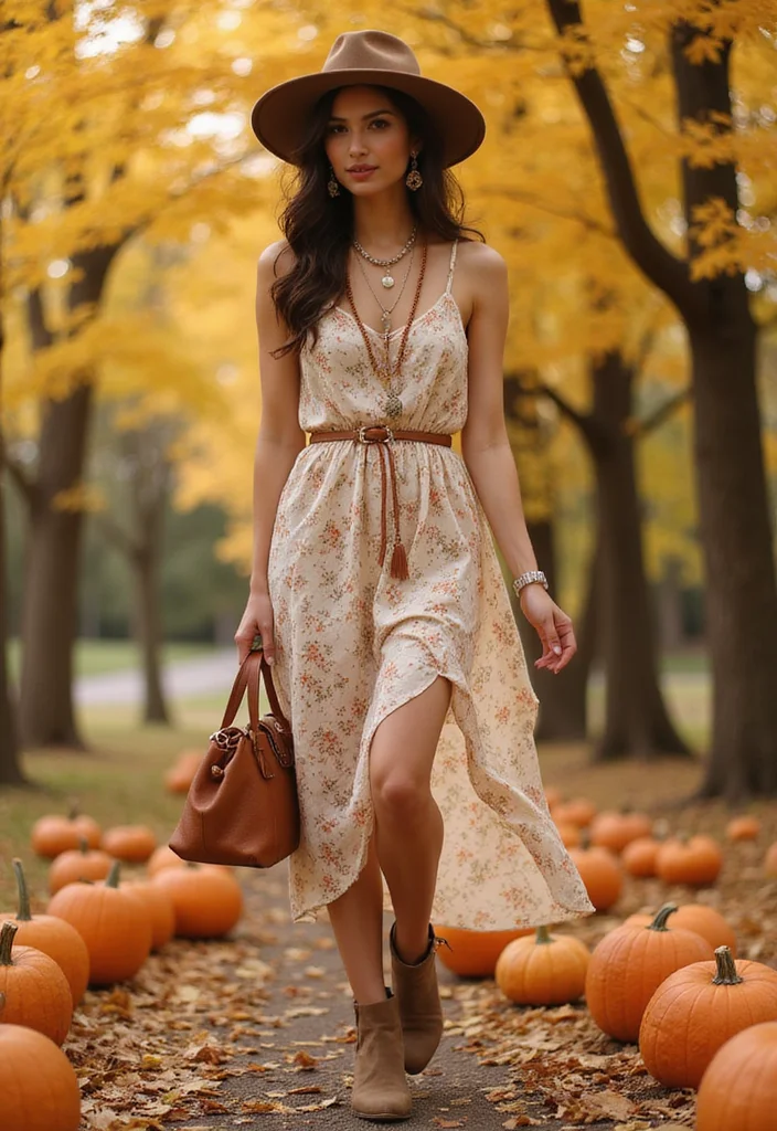 18 Clever Ways to Style Summer Dresses for Fall (You Won't Believe #10!) - 16. Add a Fun Hat 1