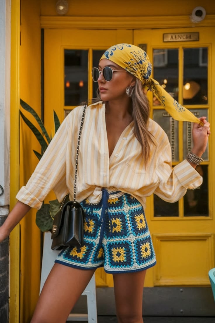 20 Beach Vacation Outfit Ideas - Vibrant Beach Cover-Up 1
