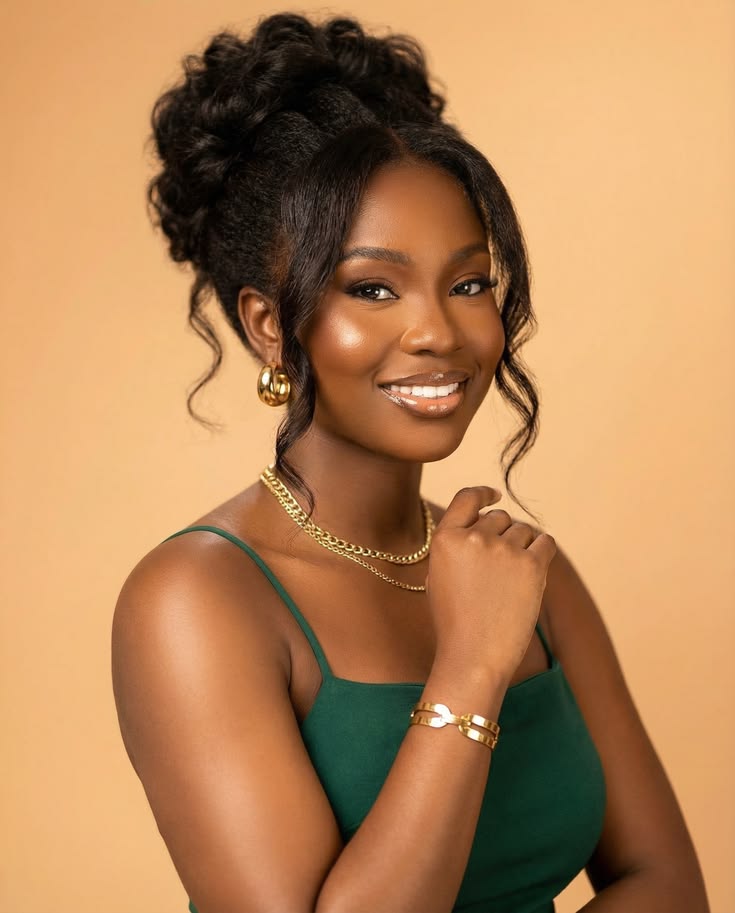 20 Chic Bridesmaid Hairstyles for Black Women (Wait Until You See #12!) - 16. Messy Braid Bun 1