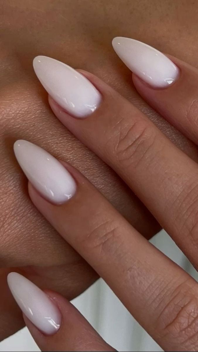 20 Classy Acrylic Nails That Look Like Quiet Luxury (You’ll Want to Copy #12!) - 19. Milky White Almonds for a Clean, Soft Look 1