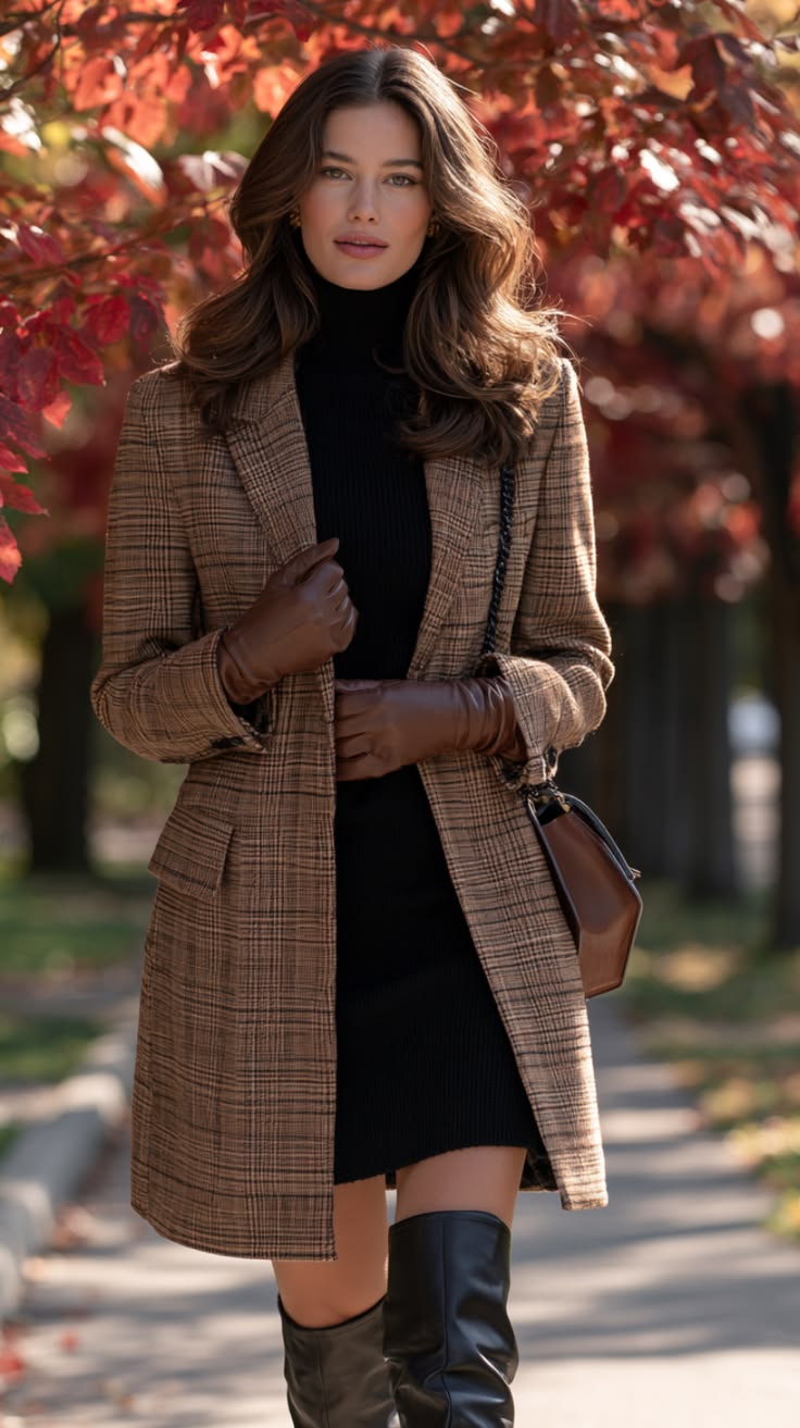 20 Fall Outfits With Boots That Are Perfect for a Glamorous Autumn! - Plaid Perfection 1