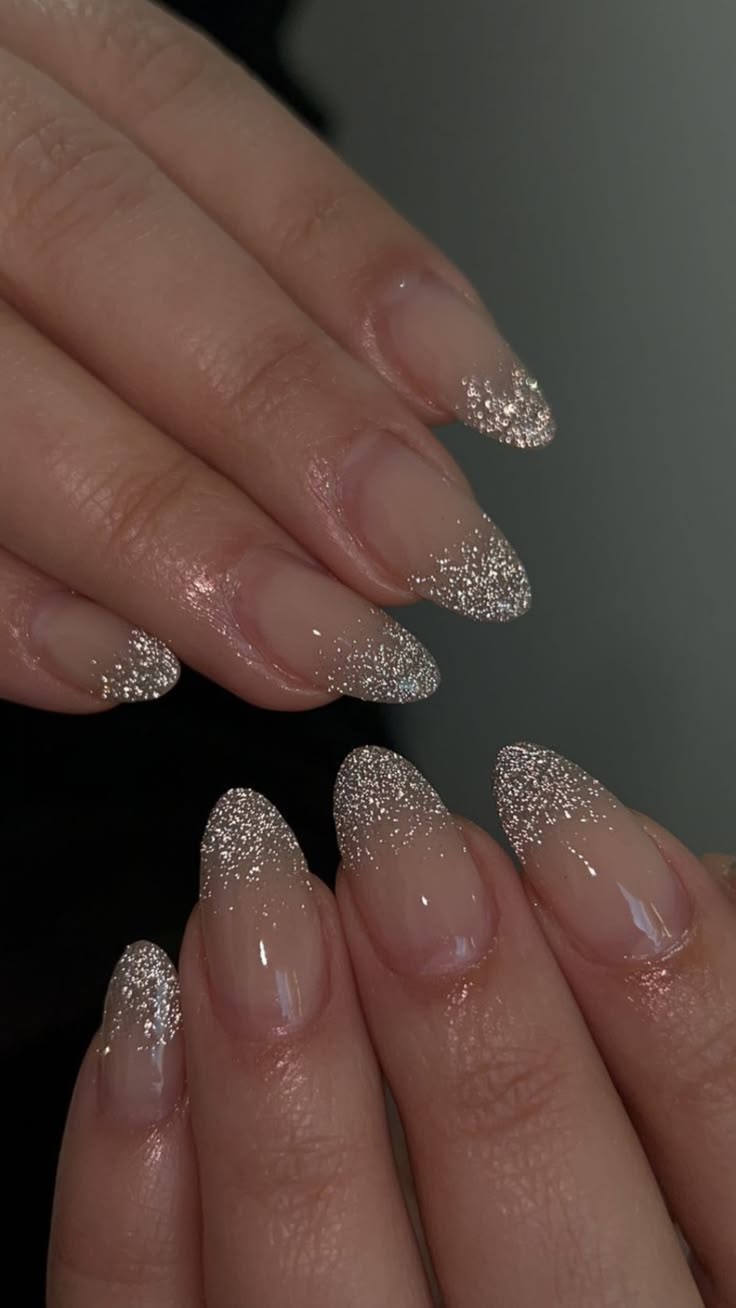 20 Glamorous Hoco Nails That Will Make Your Homecoming Look Unforgettable (#20 Is Stunning!) - 7. Champagne Glitter French Tips 1
