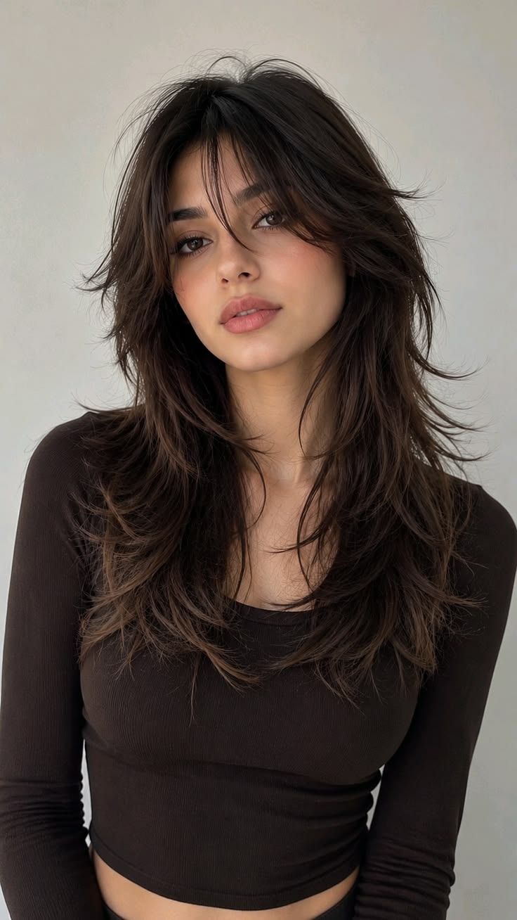 20 Layered Hairstyles That Instantly Add Volume and Movement (Wait Until You See #20!) - 1. The Airy Dark Butterfly Shag 1