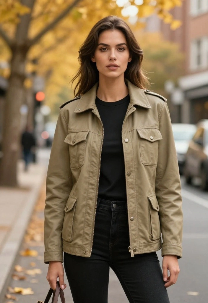 20 Leather Jacket Styles to Rock This Fall (Your Friends Will Be Jealous of #7!) - 13. Leather Utility Jacket 1