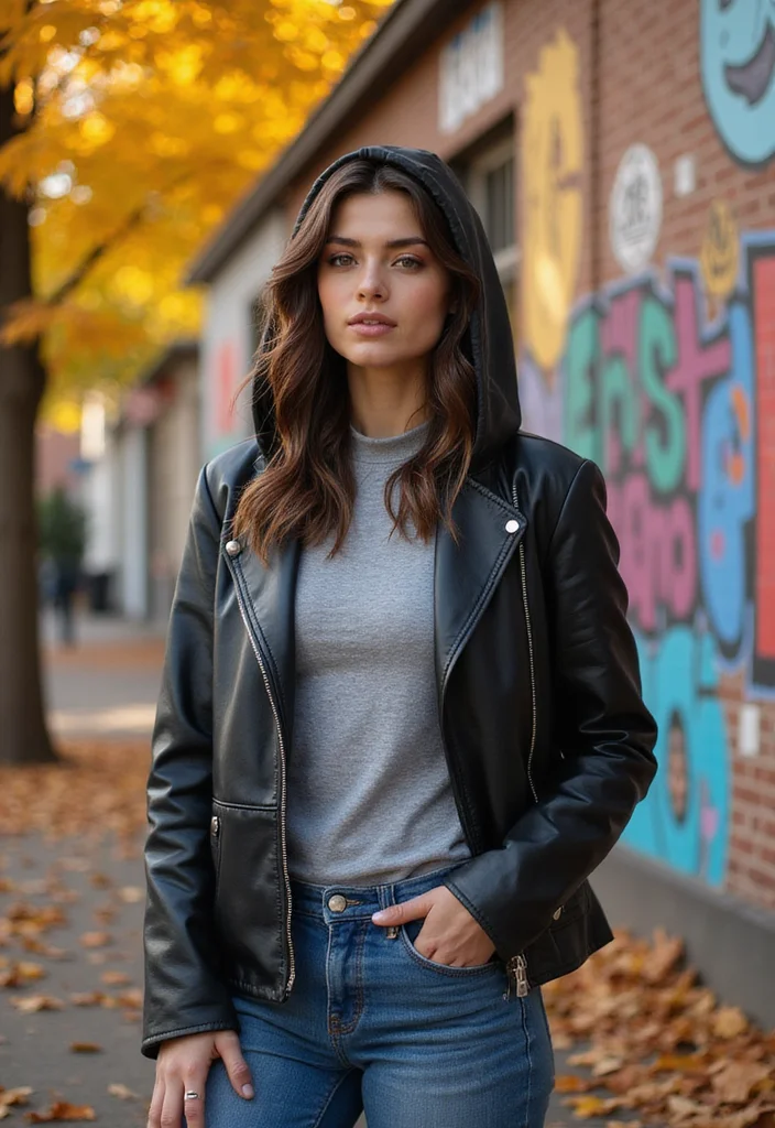 20 Leather Jacket Styles to Rock This Fall (Your Friends Will Be Jealous of #7!) - 18. Leather Hooded Jacket 1