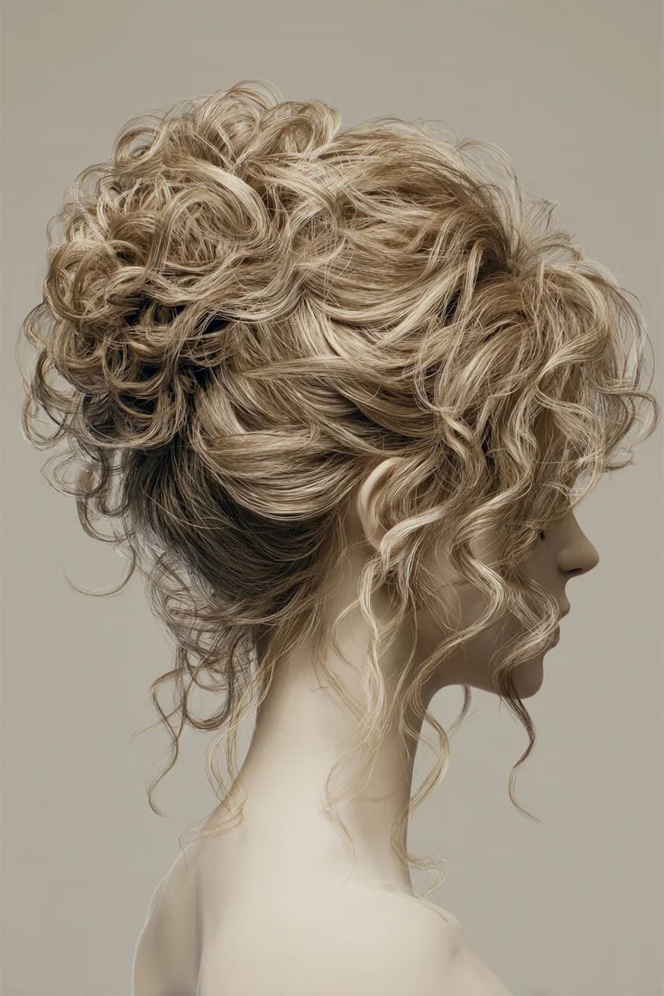 20 Stunning Curly Bridal Updos That Will Make You Feel Like the Belle of the Ball - 10. The Sculpted Blonde Curl Sculpture 1