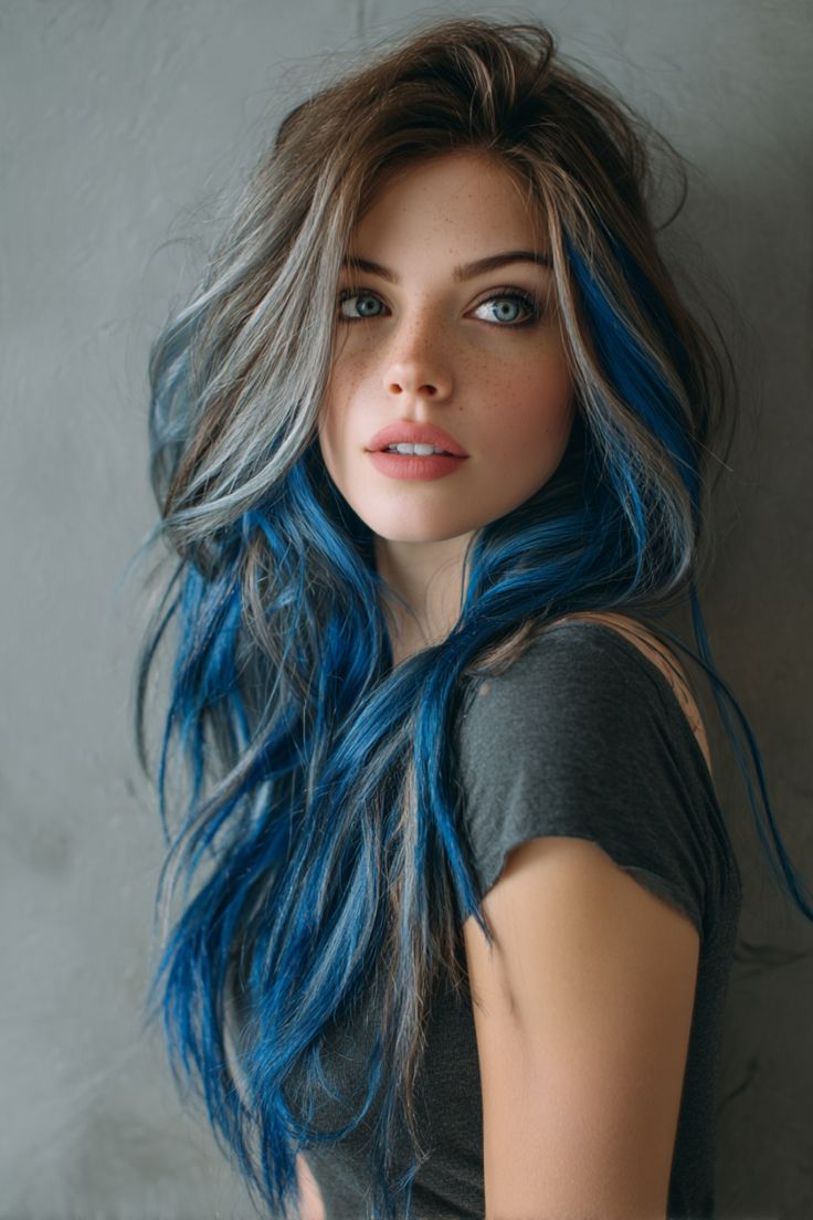 20 Trendy Hair Colors Everyone Will Be Asking This Year (Which One Is Your New Look?) - 12. Electric Blue Underside 1