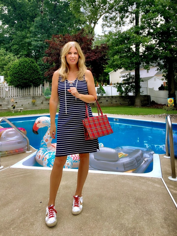 21 Casual BBQ Looks That Will Make Heads Turn (Check Out #10!) - Playful Striped Dress 1