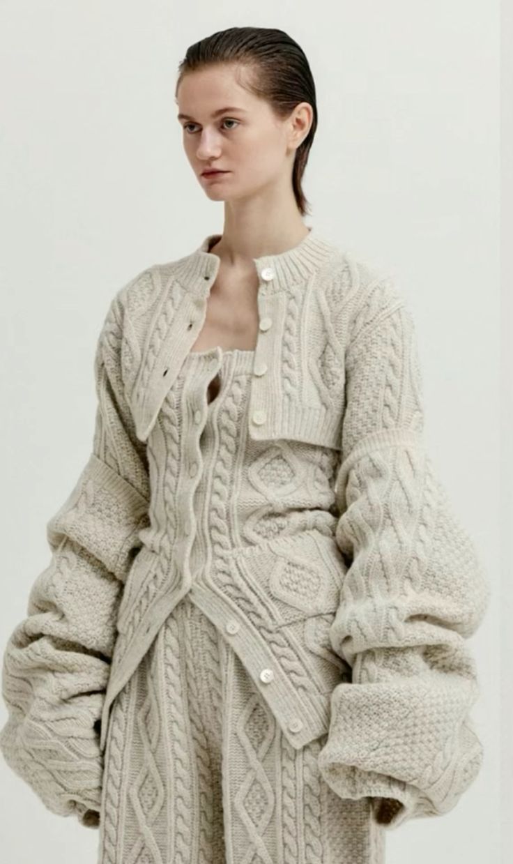 20 Cable Knit Cardigan Outfits That Instantly Elevate Your Everyday Wardrobe - 15. Ivory Cable Knit with a Soft Neutral Skirt 1