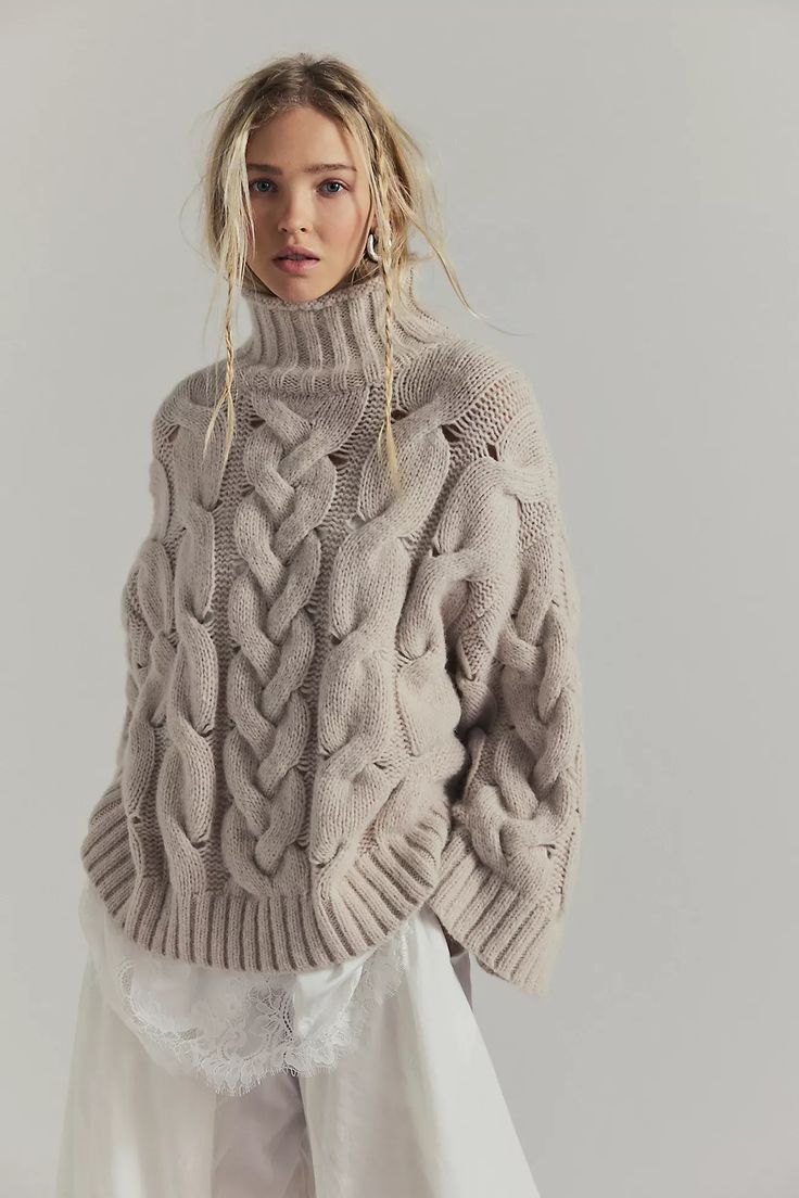 20 Cable Knit Cardigan Outfits That Instantly Elevate Your Everyday Wardrobe - 5. Soft Taupe Knit with a Romantic Lace Hem 1